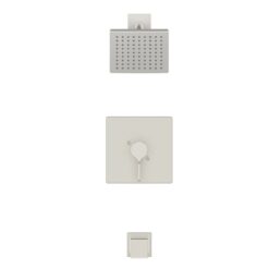 Origin 21 Veda Brushed Nickel 1-handle Single function 6-in Square Bathtub and shower Faucet with Valve