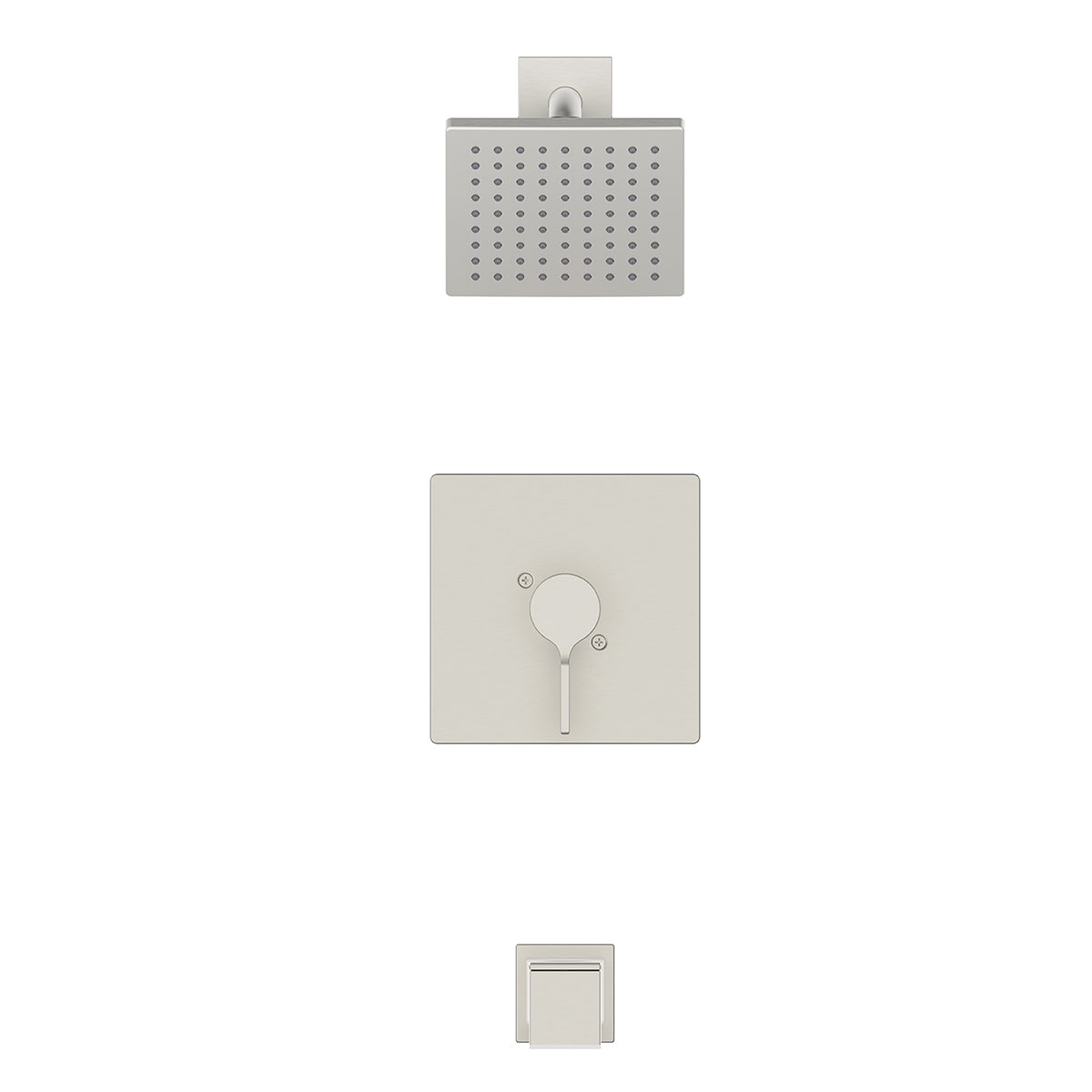 Origin 21 Veda Brushed Nickel 1-handle Single function 6-in Square Bathtub and shower Faucet with Valve