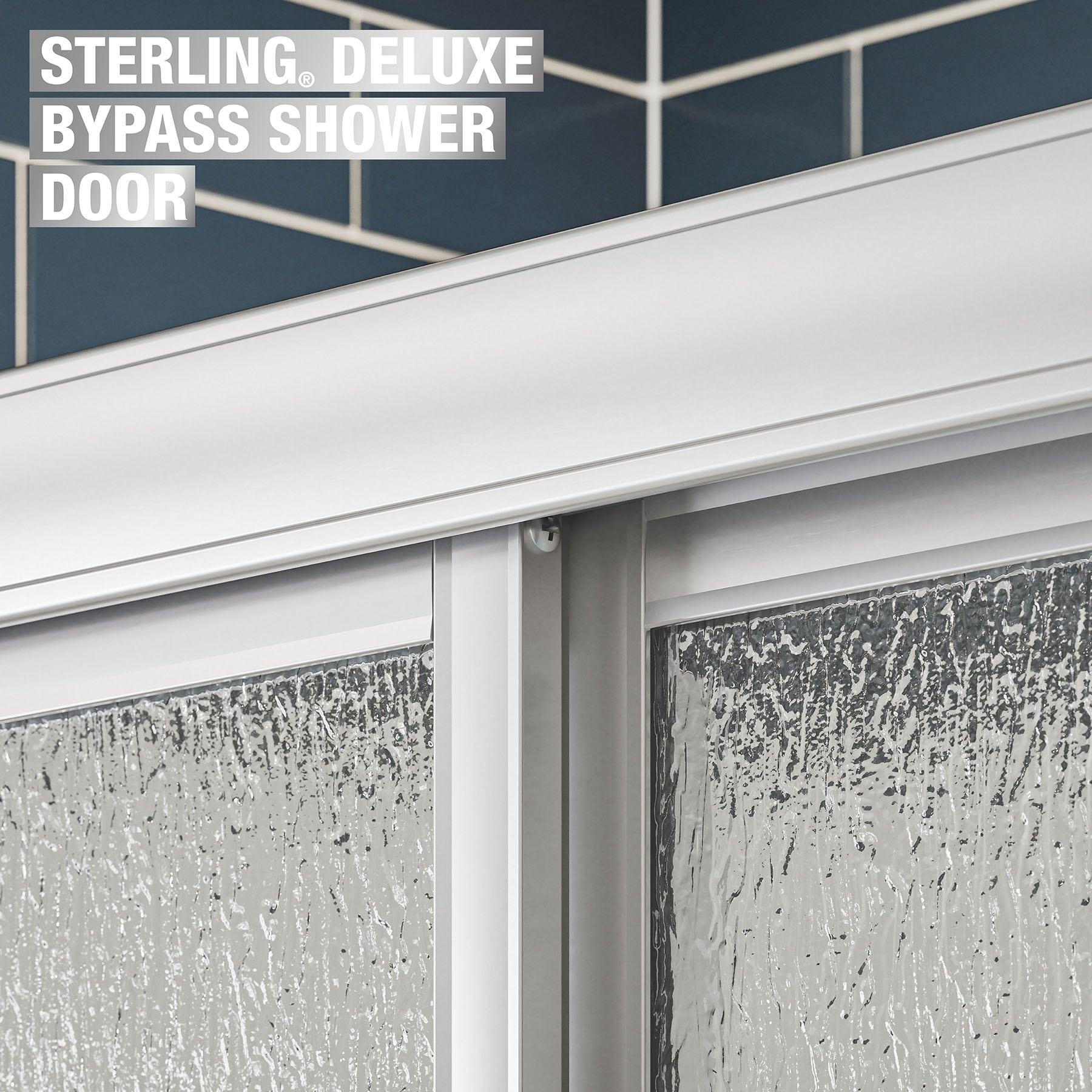Sterling Deluxe Silver 54-in to 60-in W x 70-in H Framed Bypass Sliding Shower door 1/8-in Thick Rain Glass