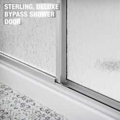 Sterling Deluxe Silver 54-in to 60-in W x 70-in H Framed Bypass Sliding Shower door 1/8-in Thick Rain Glass