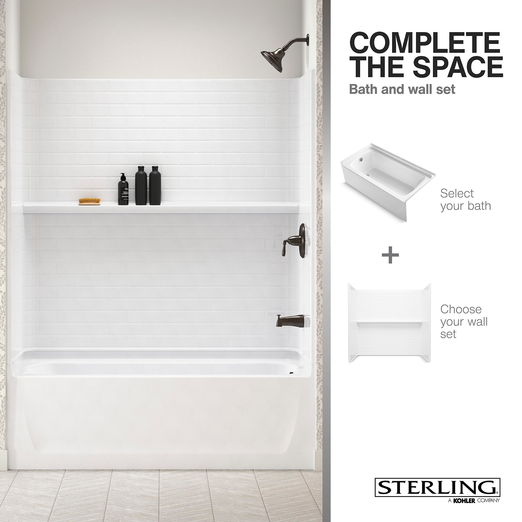 Sterling 30.25-Inches x 60-Inches White Fiberglass/Plastic composite Rectangular Alcove Soaking bathtub ( Left Drain )