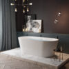 AKDY Freestanding Bathtub 28.7-in x 53.9-in Glossy White Acrylic Oval Freestanding Soaking bathtub with Drain ( Center Drain )