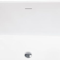 AKDY Freestanding Bathtub 28.7-in x 53.9-in Glossy White Acrylic Oval Freestanding Soaking bathtub with Drain ( Center Drain )