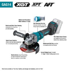 Makita 40-Volt Maximum XGT Brushless Cordless 4-1/2/6 in. Paddle Switch Angle Grinder, with Electric Brake, Tool Only GAG14Z