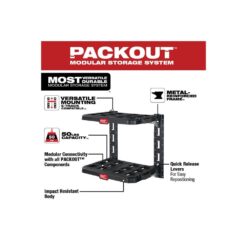 Milwaukee PACKOUT 22.3 in. Black Resin Racking Kit with Metal Reinforced Frame and Integrated Handle 48-22-8480