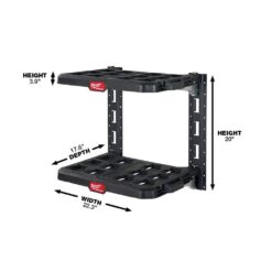 Milwaukee PACKOUT 22.3 in. Black Resin Racking Kit with Metal Reinforced Frame and Integrated Handle 48-22-8480