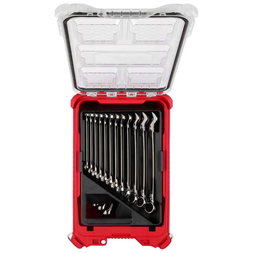Milwaukee Metric Combination Wrench Set with PACKOUT Compact Organizer (15-Piece) 48-22-9483