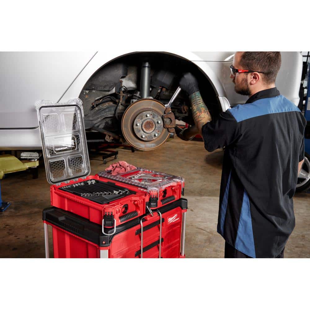 Milwaukee Metric Combination Wrench Set with PACKOUT Compact Organizer (15-Piece) 48-22-9483