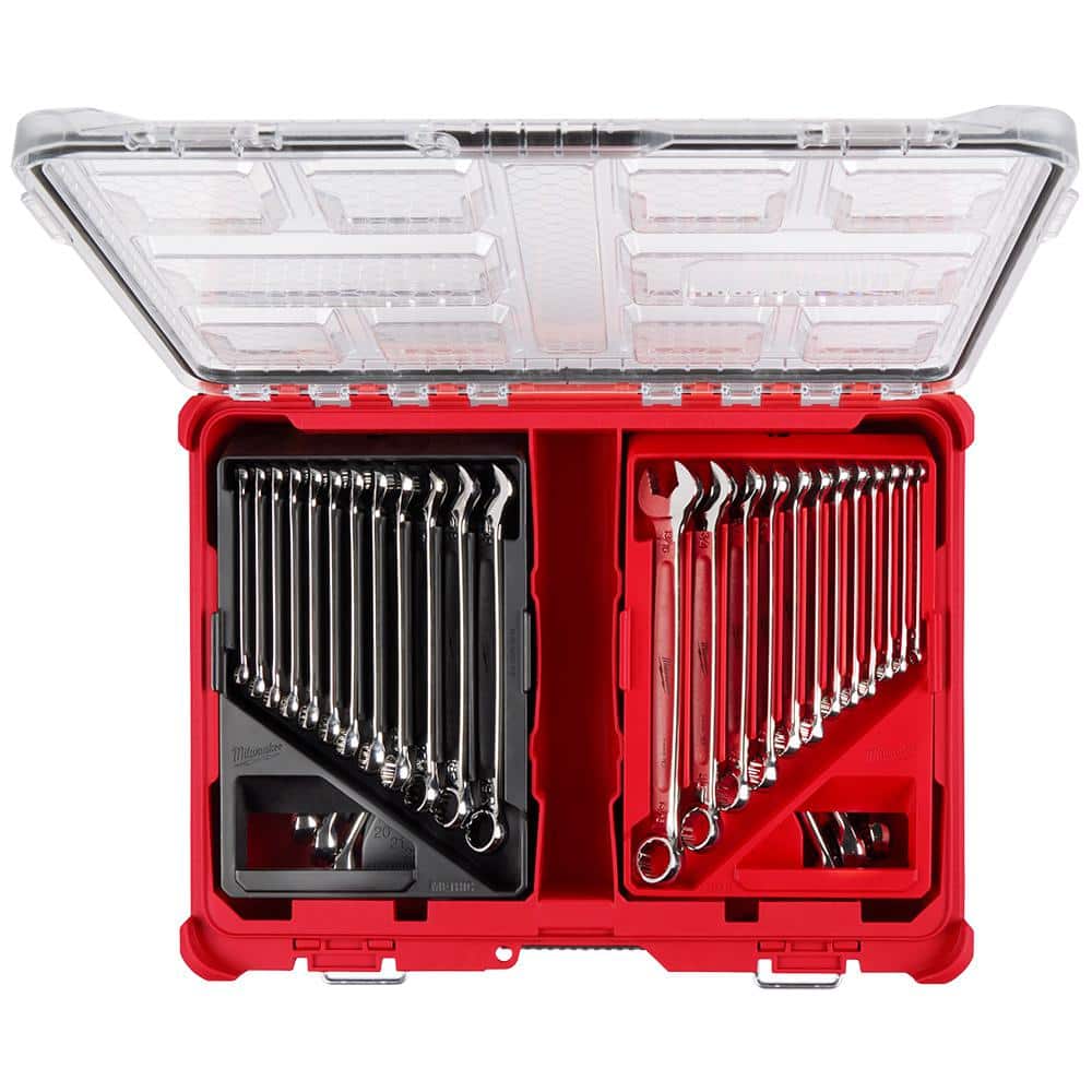 Milwaukee Metric/SAE Combination Wrench Set with PACKOUT Organizer (30-Piece) 48-22-9485