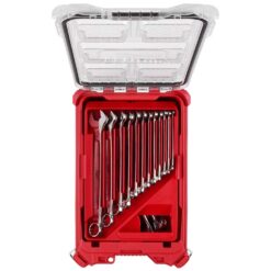 Milwaukee SAE Combination Wrench Set with PACKOUT Compact Organizer (15-Piece) 48-22-9484