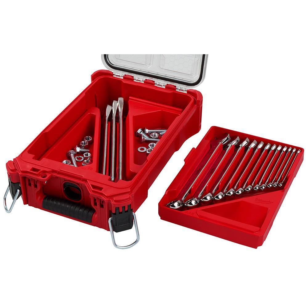 Milwaukee SAE Combination Wrench Set with PACKOUT Compact Organizer (15-Piece) 48-22-9484