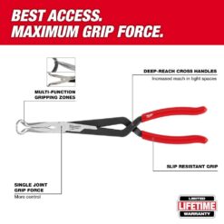Milwaukee Long Needle Nose Pliers Set with Hose Grip and Slip Resistant Grip (3-Piece) 48-22-6563