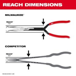 Milwaukee Long Needle Nose Pliers Set with Hose Grip and Slip Resistant Grip (3-Piece) 48-22-6563