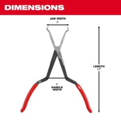Milwaukee Long Needle Nose Pliers Set with Hose Grip and Slip Resistant Grip (3-Piece) 48-22-6563