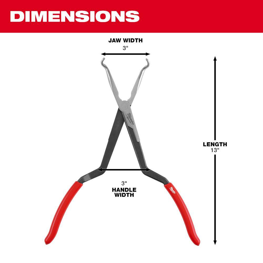 Milwaukee Long Needle Nose Pliers Set with Hose Grip and Slip Resistant Grip (3-Piece) 48-22-6563