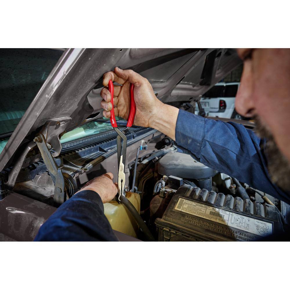 Milwaukee Long Needle Nose Pliers Set with Hose Grip and Slip Resistant Grip (3-Piece) 48-22-6563