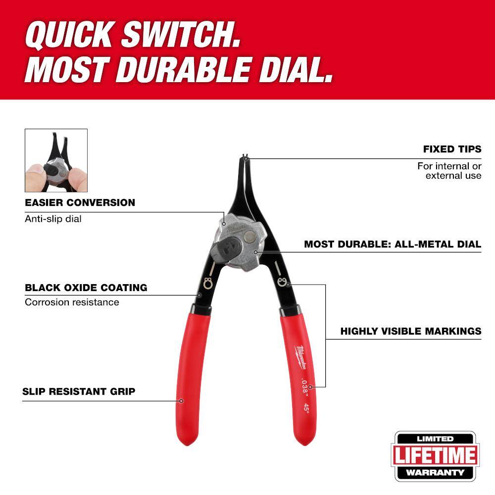 Milwaukee Snap Ring Pliers Set (9-Piece) 48-22-6539
