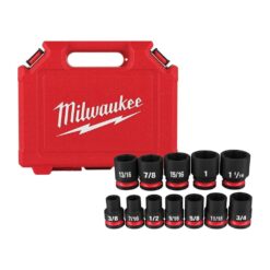 Milwaukee SHOCKWAVE 1/2 in. Drive SAE 6 Point Impact Socket Set (12-Piece) 49-66-7010