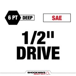 Milwaukee SHOCKWAVE Impact-Duty 1/2 in. Drive SAE Deep Well Impact PACKOUT Socket Set (15-Piece) 49-66-6802