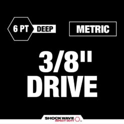 Milwaukee SHOCKWAVE Impact-Duty 3/8 in. Drive Metric Deep Well Impact PACKOUT Socket Set (19-Piece) 49-66-6801