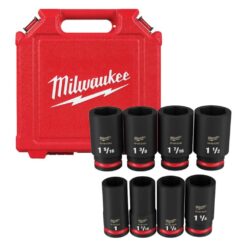 Milwaukee SHOCKWAVE 3/4 in. Drive SAE Deep Well Impact 6 Point Impact Socket Set (8-Piece) 49-66-7018