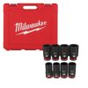 Milwaukee SHOCKWAVE 3/4 in. Drive Metric Deep Well 6 Point Impact Socket Set (8-Piece) 49-66-7020