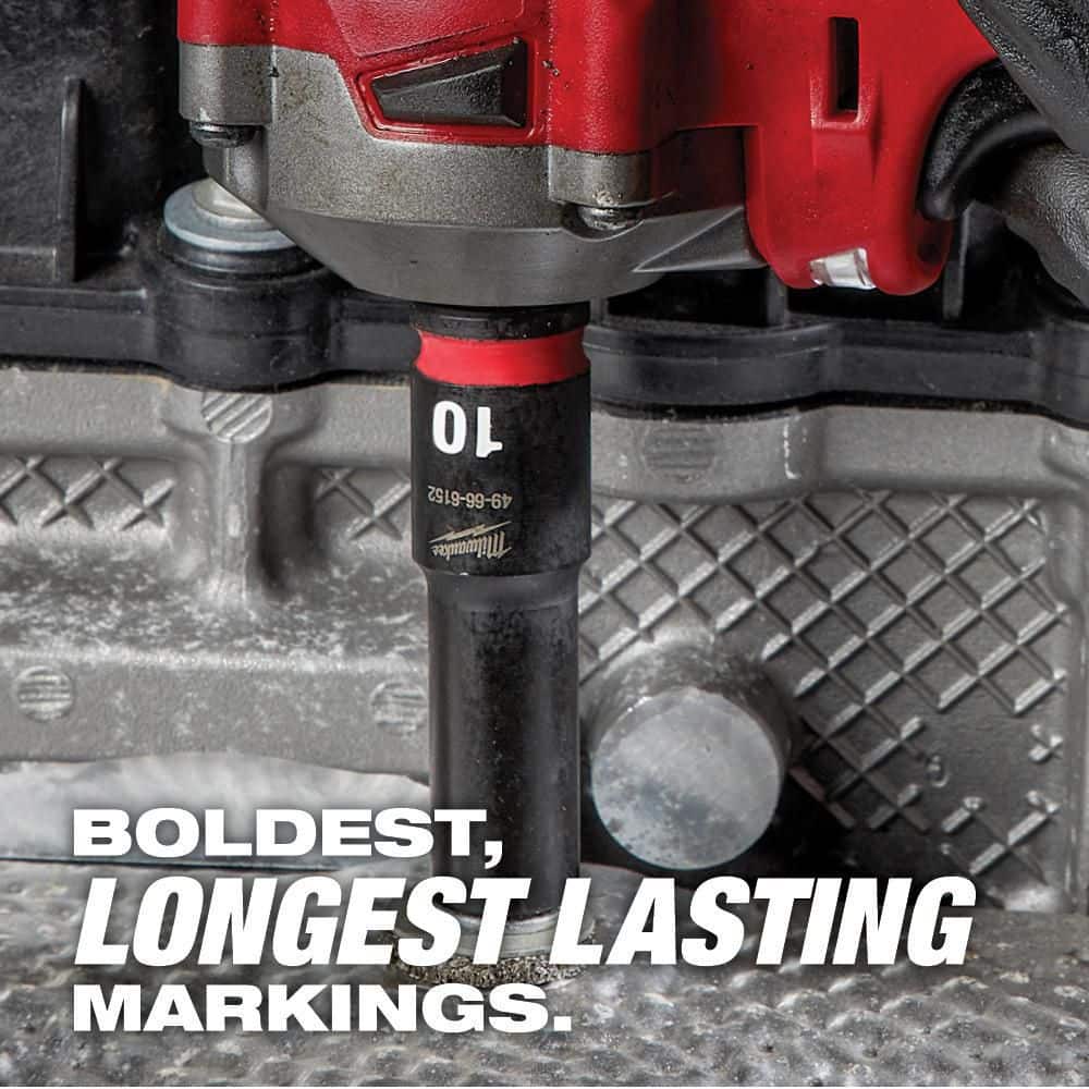 Milwaukee SHOCKWAVE 3/4 in. Drive Metric Deep Well 6 Point Impact Socket Set (8-Piece) 49-66-7020
