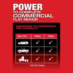Milwaukee M12 FUEL 12V Lithium-Ion Brushless Low Speed Tire Buffer Kit with 4.0 Ah and 2.0 Ah Battery and Bag 2409-22