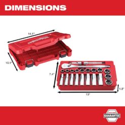 Milwaukee 1/2 in. Drive SAE Ratchet and Socket Mechanics Tool Set (22-Piece) 48-22-9410