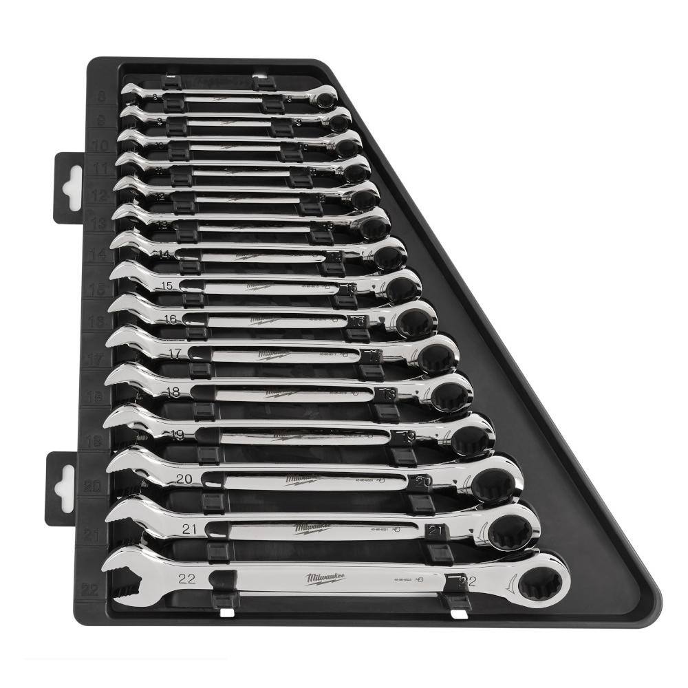 Milwaukee Metric Ratcheting Combination Wrench Set (15-Piece) 48-22-9516