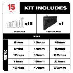 Milwaukee Metric Ratcheting Combination Wrench Set (15-Piece) 48-22-9516