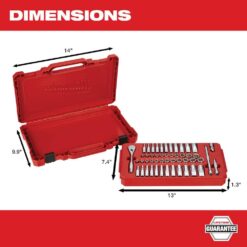 Milwaukee 1/4 in. Drive SAE/Metric Ratchet and Socket Mechanics Tool Set (50-Piece) 48-22-9004