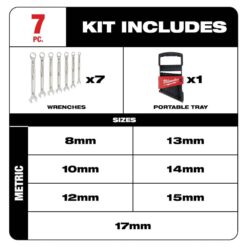 Milwaukee Combination Metric Wrench Mechanics Tool Set (7-Piece) 48-22-9507