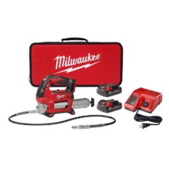 Milwaukee M18 18V Lithium-Ion Cordless Grease Gun 2-Speed with (2) 1.5Ah Batteries, Charger, Tool Bag 2646-22CT