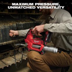 Milwaukee M18 18V Lithium-Ion Cordless Grease Gun 2-Speed with (2) 1.5Ah Batteries, Charger, Tool Bag 2646-22CT