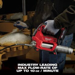 Milwaukee M18 18V Lithium-Ion Cordless Grease Gun 2-Speed with (2) 1.5Ah Batteries, Charger, Tool Bag 2646-22CT