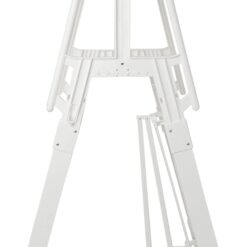 Vinyl Works SLA A-Frame 48 to 56 Inch Adjustable Above Ground Swimming Pool Ladder Entry System, White