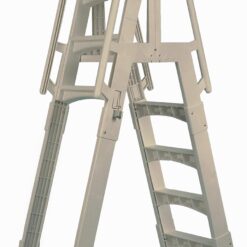 Vinyl Works SLA A-Frame 48-56 Inch Adjustable Above Ground Swimming Pool Ladder Entry System, Taupe
