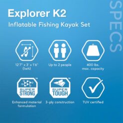 Intex 68309EP Excursion Pro K2 Inflatable Kayak Set: Includes Deluxe 86in Kayak Paddles and High-Output Pump