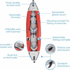Intex 68309EP Excursion Pro K2 Inflatable Kayak Set: Includes Deluxe 86in Kayak Paddles and High-Output Pump
