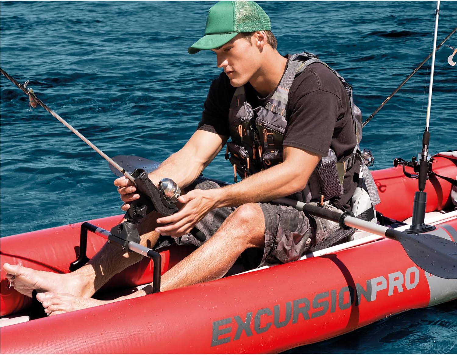 Intex 68309EP Excursion Pro K2 Inflatable Kayak Set: Includes Deluxe 86in Kayak Paddles and High-Output Pump