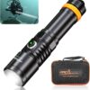 ORCATORCH D710 Scuba Diving Light, 3000 Lumens Super Bright Underwater Flashlight with 6 Degrees Narrow Beam (Black)