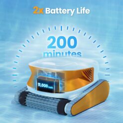 Poolmate Hydro 3 Robotic Pool Cleaner for Inground/Above Ground Pools, 150W Cordless Pool Vacuum