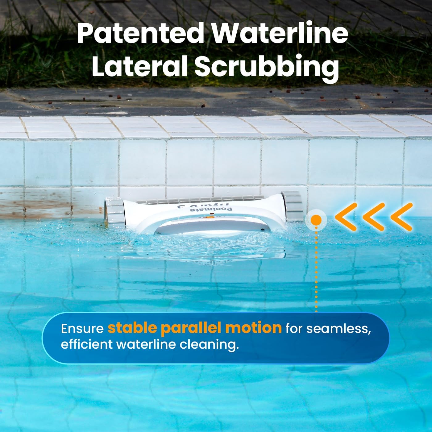 Poolmate Hydro 3 Robotic Pool Cleaner for Inground/Above Ground Pools, 150W Cordless Pool Vacuum