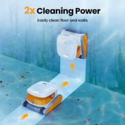 Poolmate Hydro 3 Robotic Pool Cleaner for Inground/Above Ground Pools, 150W Cordless Pool Vacuum