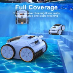 Robotic Pool Vacuum, Robotic Pool Cleaner for Inground Pools, Smart Navigation, Floor/Wall/Waterline Cleaning