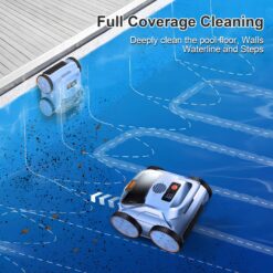 Robotic Pool Vacuum, Robotic Pool Cleaner for Inground Pools, Smart Navigation, Floor/Wall/Waterline Cleaning