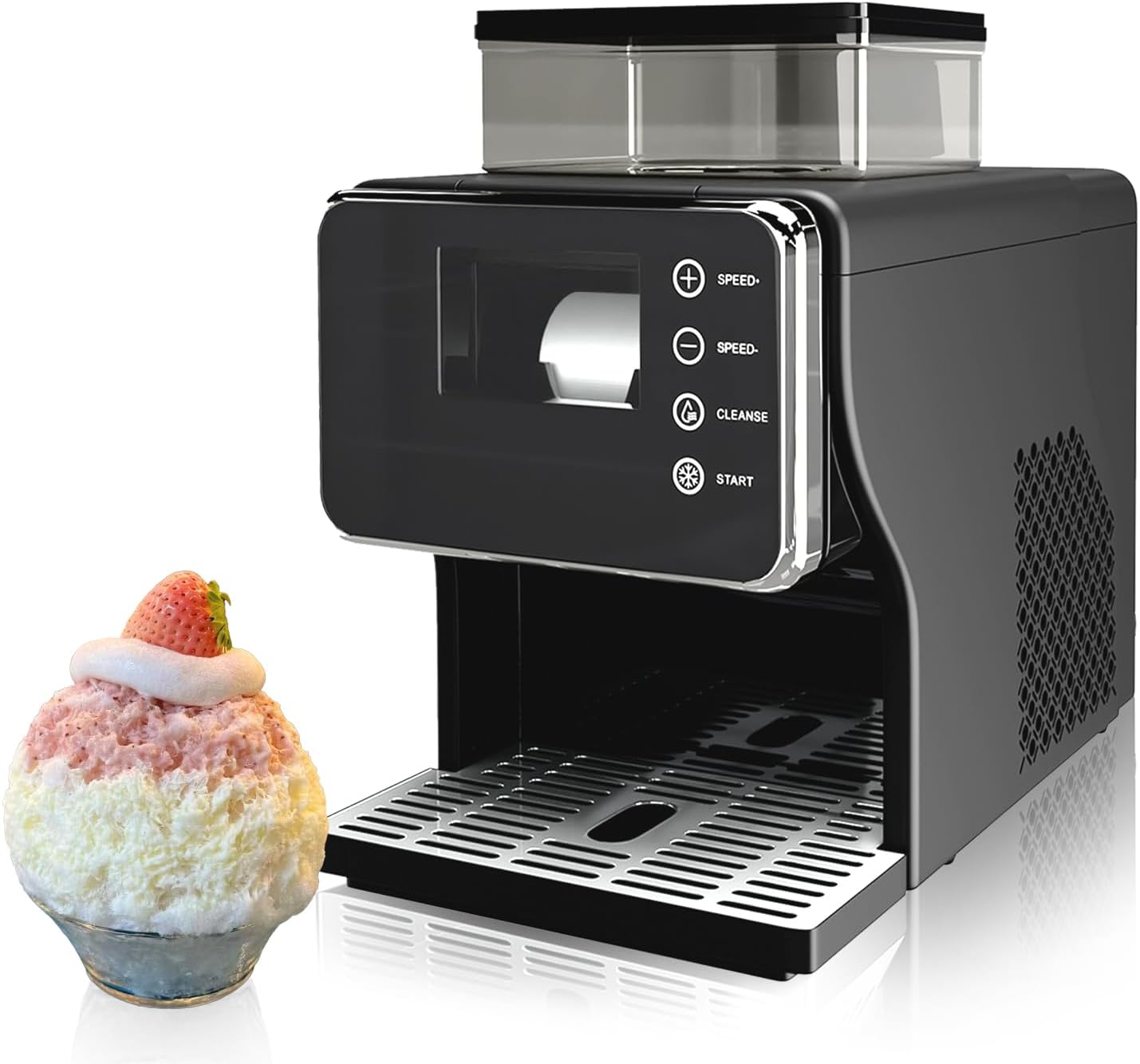 Shaved Ice Machine, Portable Ice Maker with Rapid Cooling and Food-Grade Stainless Steel Material