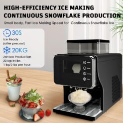 Shaved Ice Machine, Portable Ice Maker with Rapid Cooling and Food-Grade Stainless Steel Material