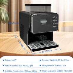 Shaved Ice Machine, Portable Ice Maker with Rapid Cooling and Food-Grade Stainless Steel Material